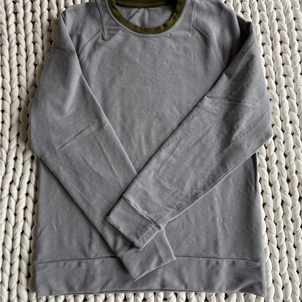 Lululemon City Sweat Crew Pullover - Vapor & Olive Green - Mens Large NWOT - Picture 2 of 7
